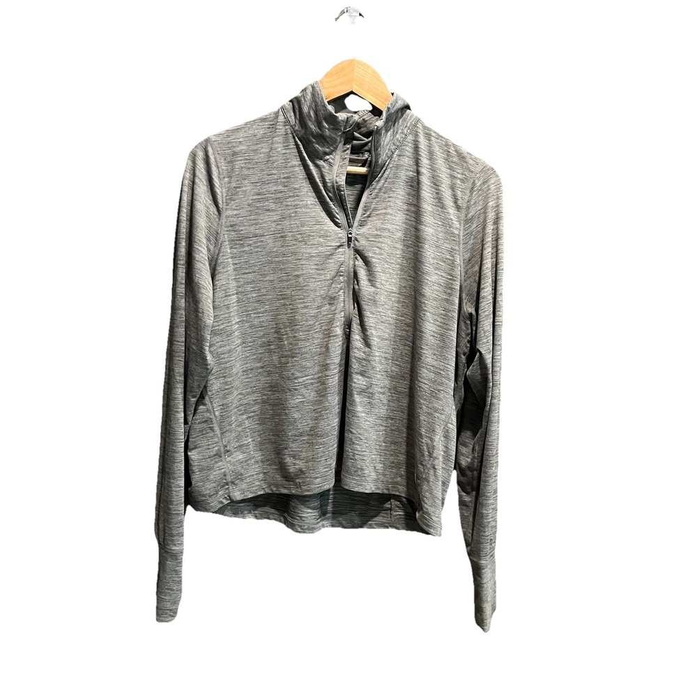 Vuori Gray Long Sleeve 1/2 Zip Women's Activewear Sweatshirt Size Large